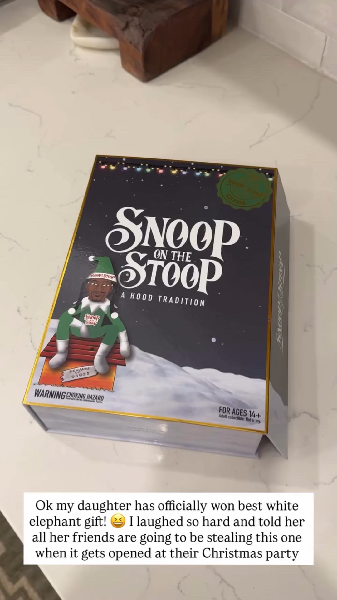 Ok my daughter has officially won best white elephant gift! 😆 I laughed so hard and told her all her friends are going to be stealing this one when it gets opened at their Christmas party