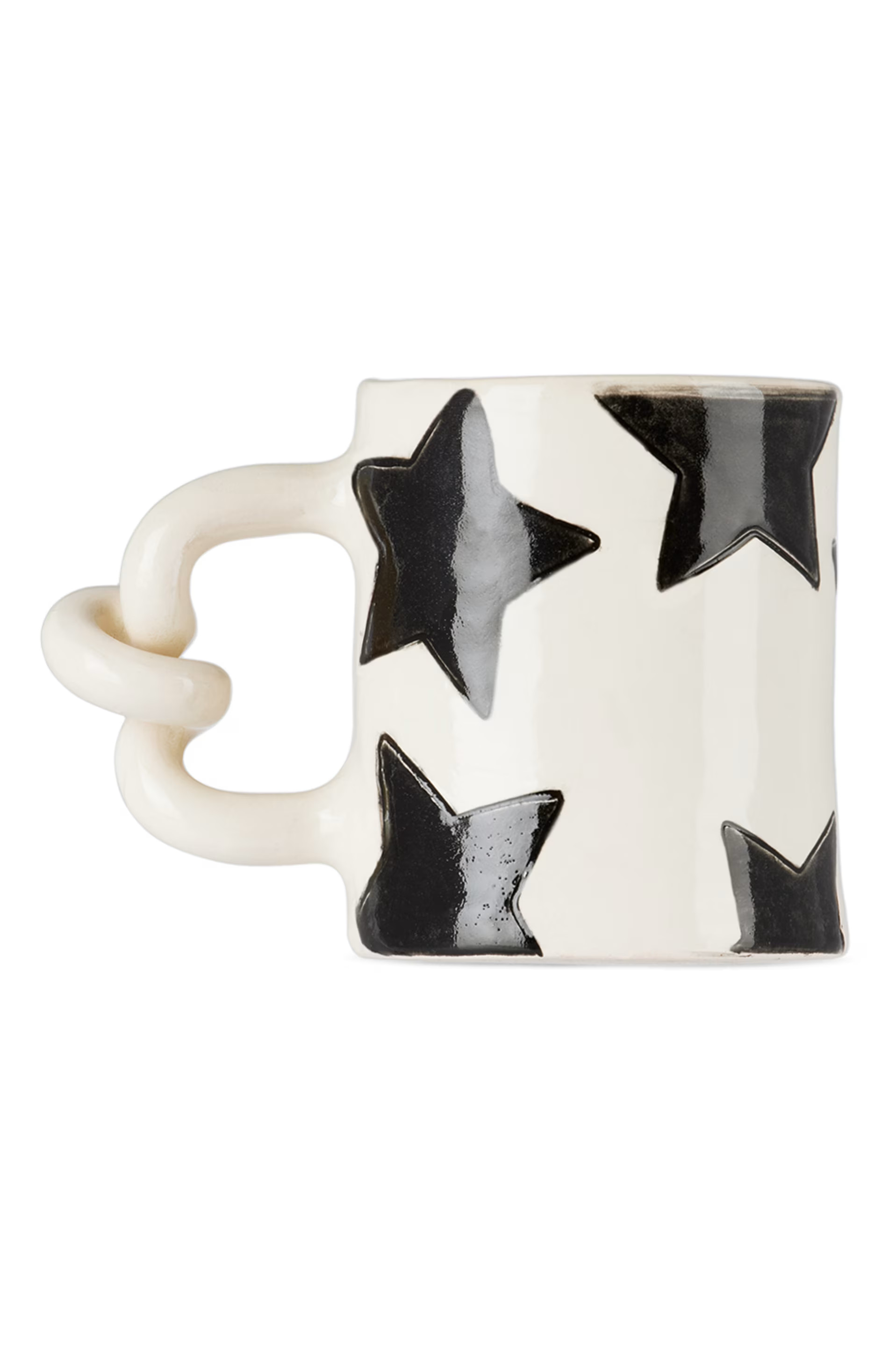 White & Black Stars Wiggle Mug | SSENSE