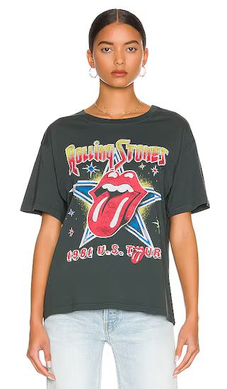 Rolling Stones 1981 US Tour Boyfriend Tee in Vintage Black | Revolve Clothing (Global)