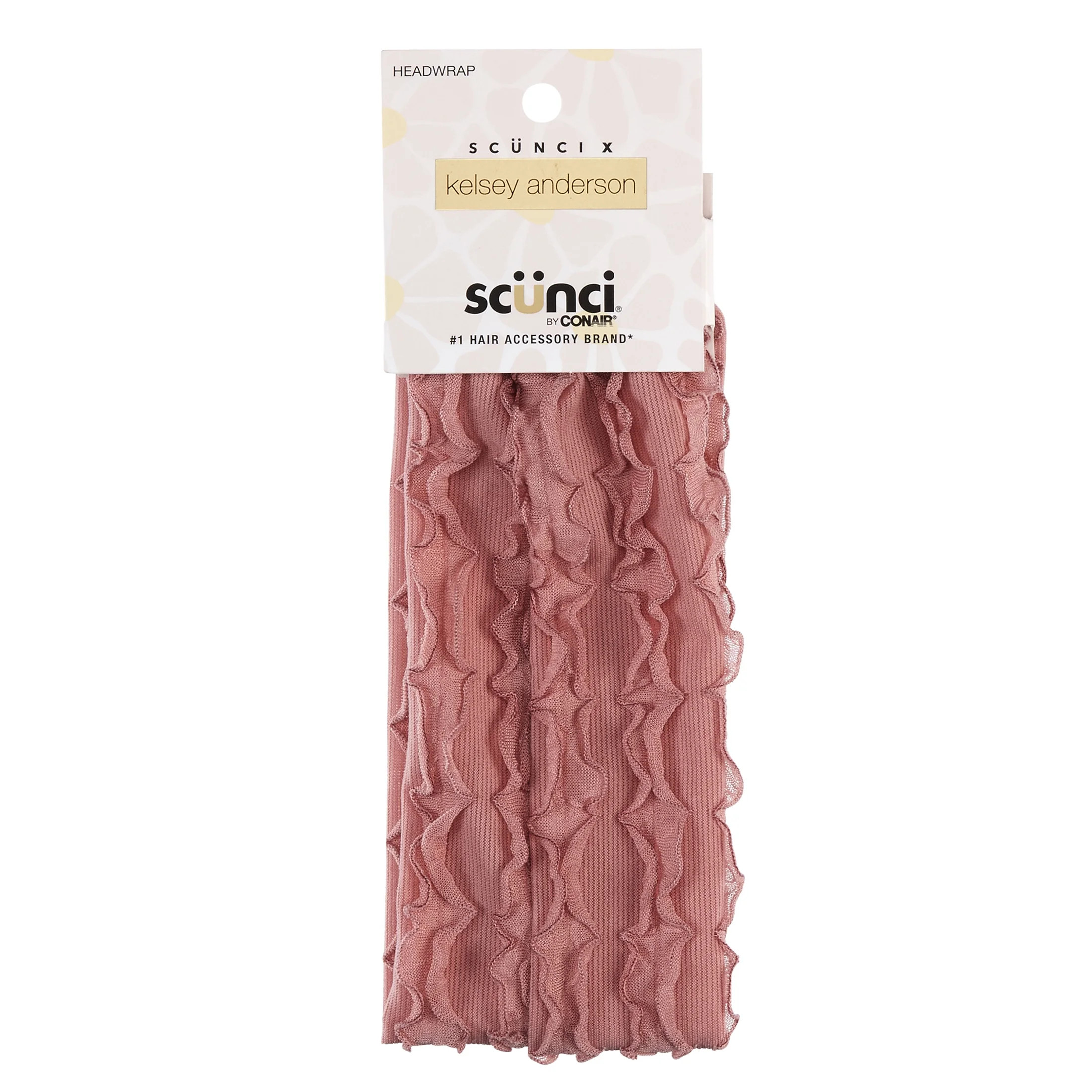 Scunci x Kelsey Anderson Wide Textured Headwrap Headband, Pink, 1 count | Walmart (US)