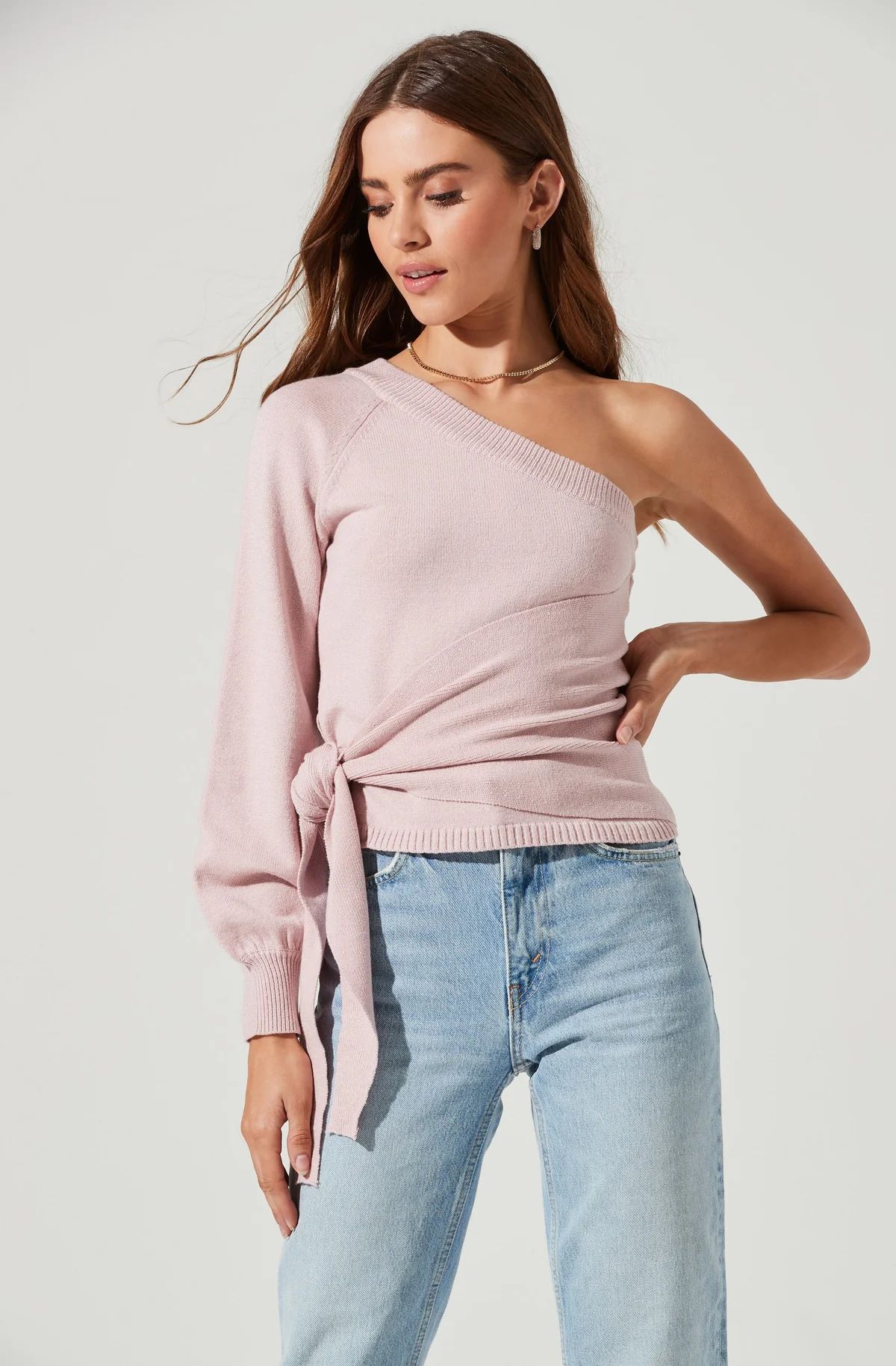 One Sleeve Side Wrap Sweater | ASTR The Label (US)