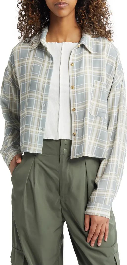 BP. Plaid Crop Button-Up Shirt | Nordstrom | Nordstrom