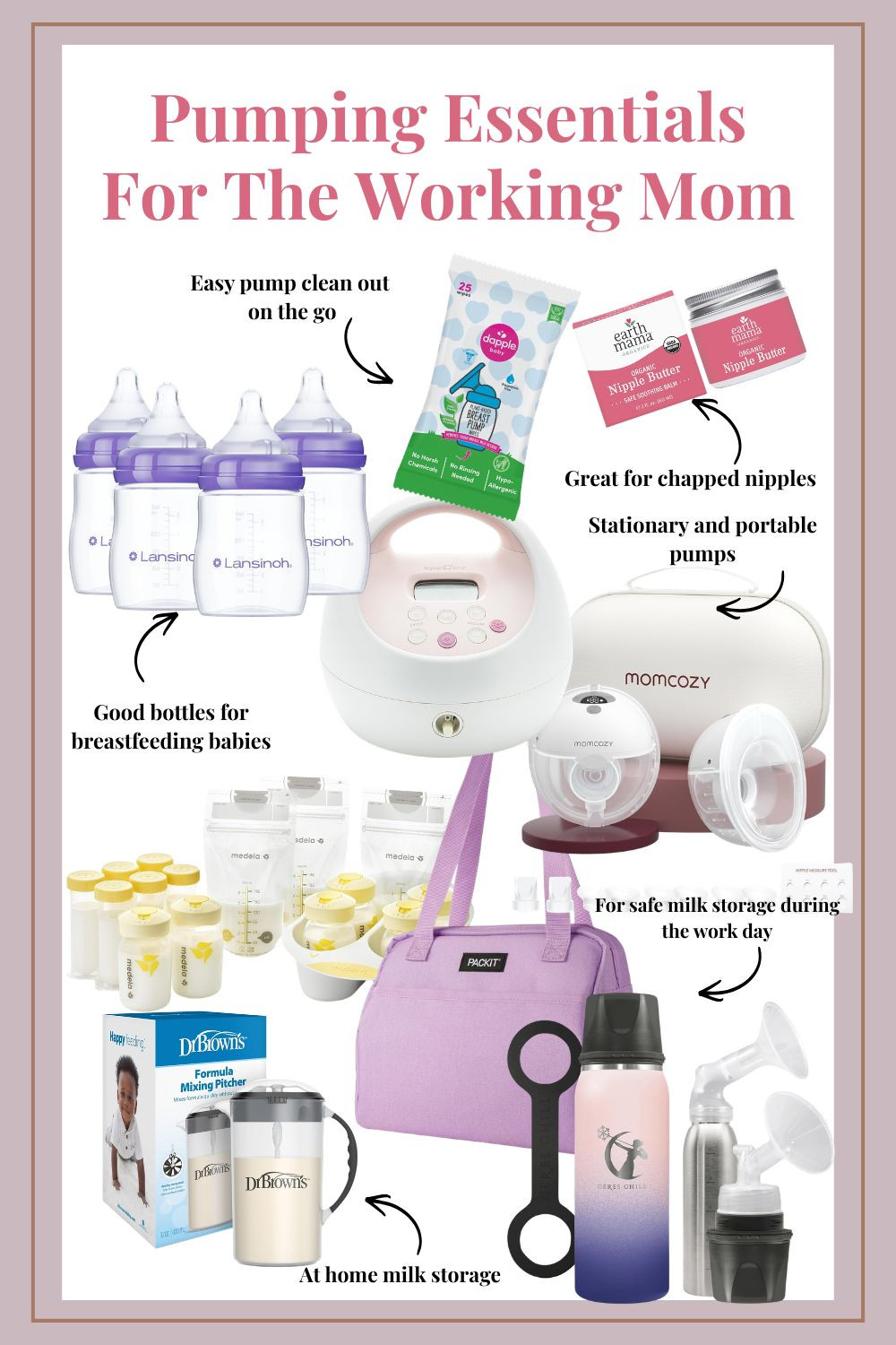 Here are the must-have pumping essentials every mom needs for a smoother, more comfortable pumping routine whether you’re at home, work, or on the go! Save this checklist for your breastfeeding journey.
Perfect for new moms, exclusive pumpers, working moms, and breastfeeding essentials checklists.  

 