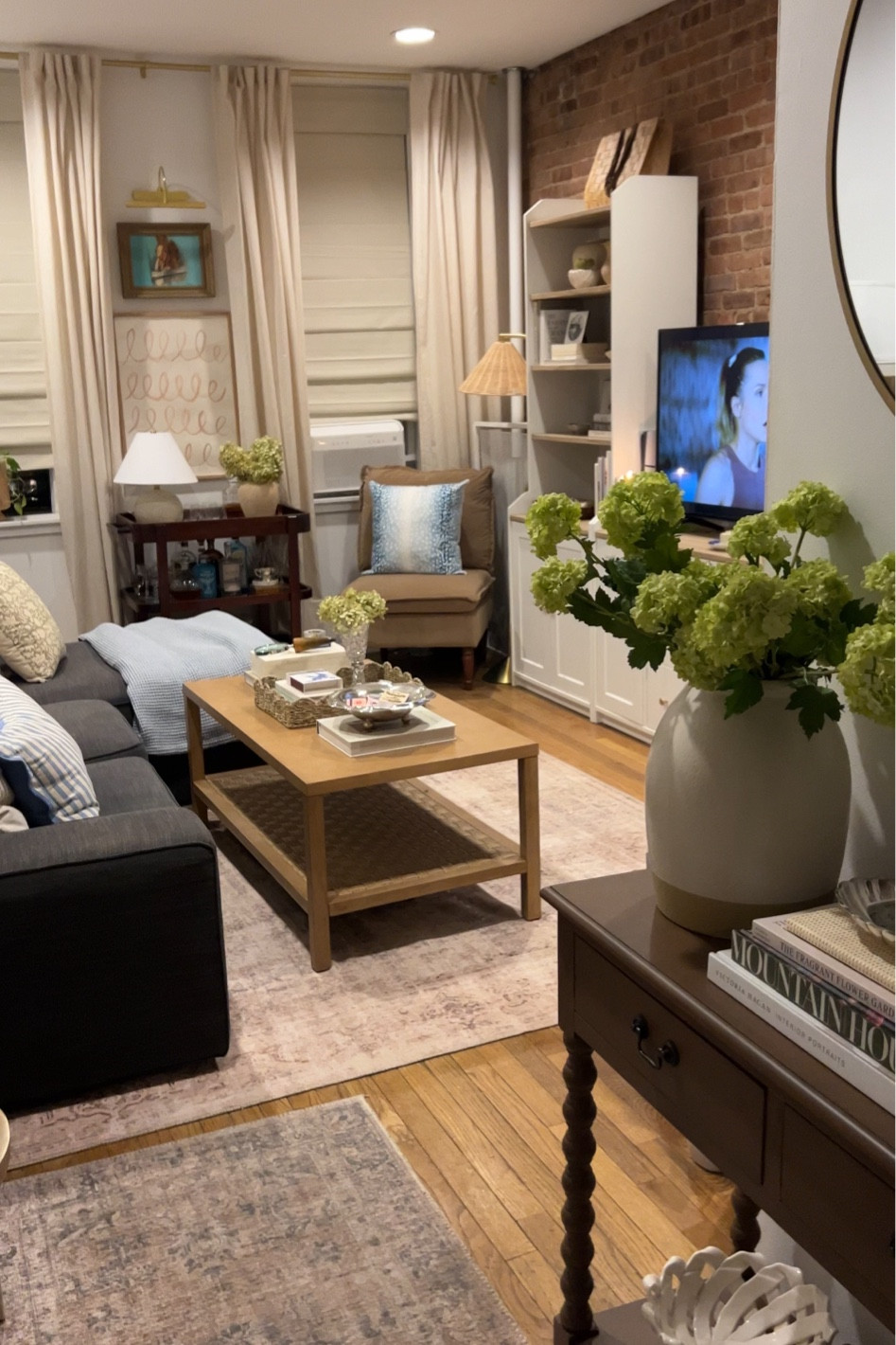 cozy Sunday nights 🩵 #homedecor #nycapartment #apartment #livingroom #livingroominspo #nancymeyers #grandmillennial 

#LTKHome #LTKFindsUnder50 #LTKSaleAlert