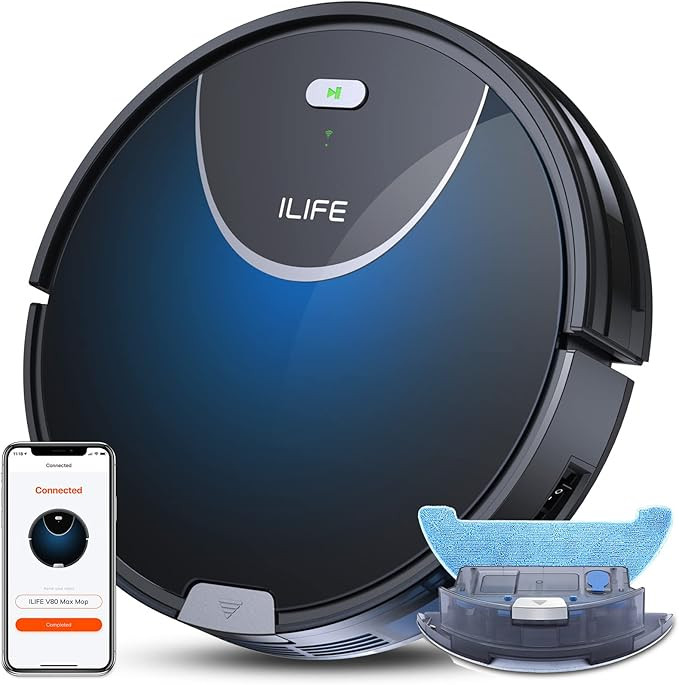 ILIFE V80 Max Mopping Robot Vacuum and Mop Combo - 2000Pa Suction Wi-Fi Automatic Vacuum Cleaner ... | Amazon (US)