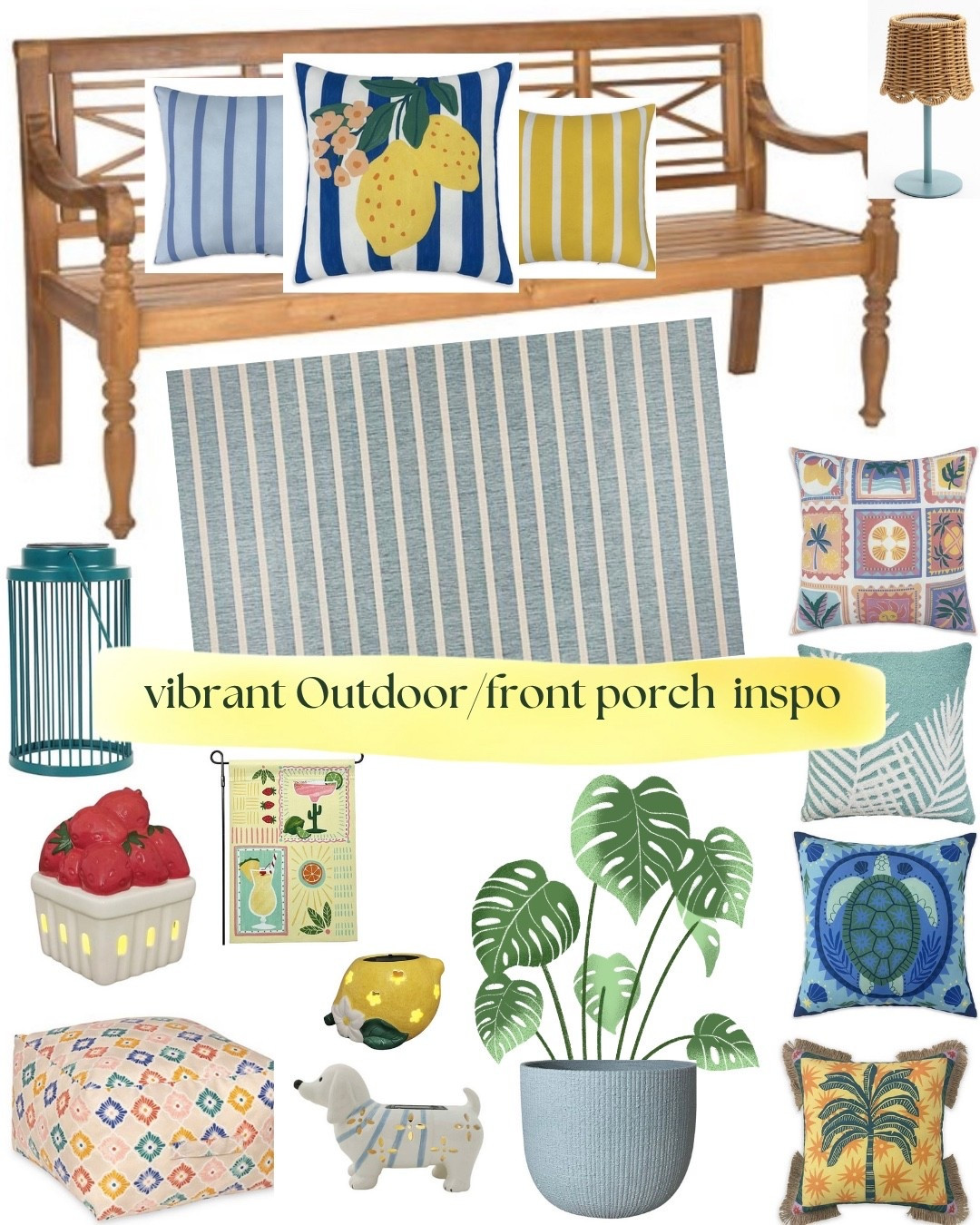 Vibrant front porch refresh 🌿🍋 Mixing bold stripes, citrus prints, and colorful accents to create the happiest outdoor space. These pieces are perfect for spring + summer hosting, morning coffee, or just making your porch feel like a little getaway. Save for inspo & shop your favorites ✨

#LTKHome #LTKSeasonal #LTKSaleAlert