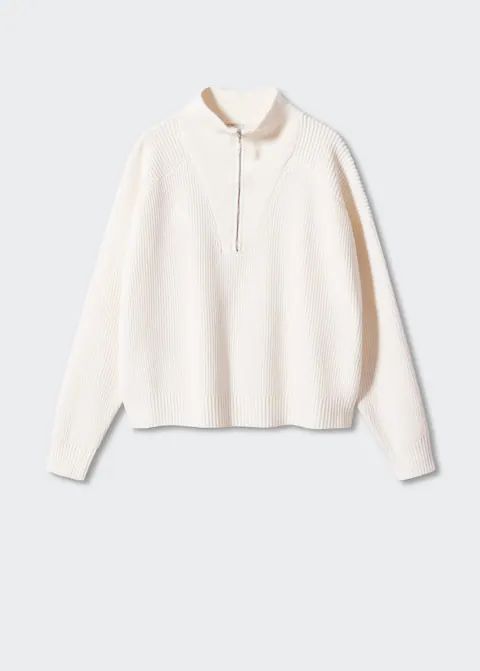 High neck sweater with zip | MANGO (UK)