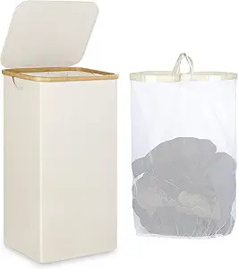 Laundry Basket with Lid, 110L Large Laundry Hamper with Handle and Lid, Collapsible Clothes Baske... | Amazon (US)