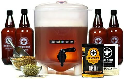 BrewDemon Craft Beer Kit with Bottles - Conical Fermenter Eliminates Sediment and Makes Great Tastin | Amazon (US)
