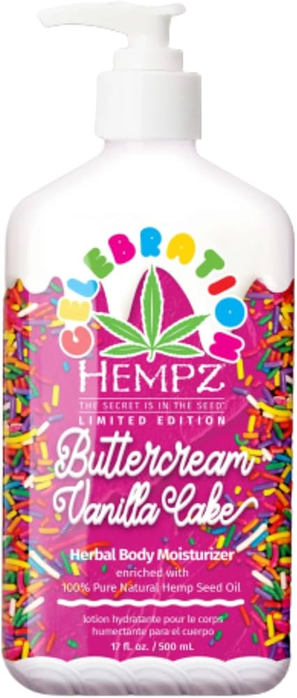 Hempz Body Lotion - Buttercream Vanilla Cake Celebration - Limited Edition Daily Moisturizing Cre... | Amazon (US)