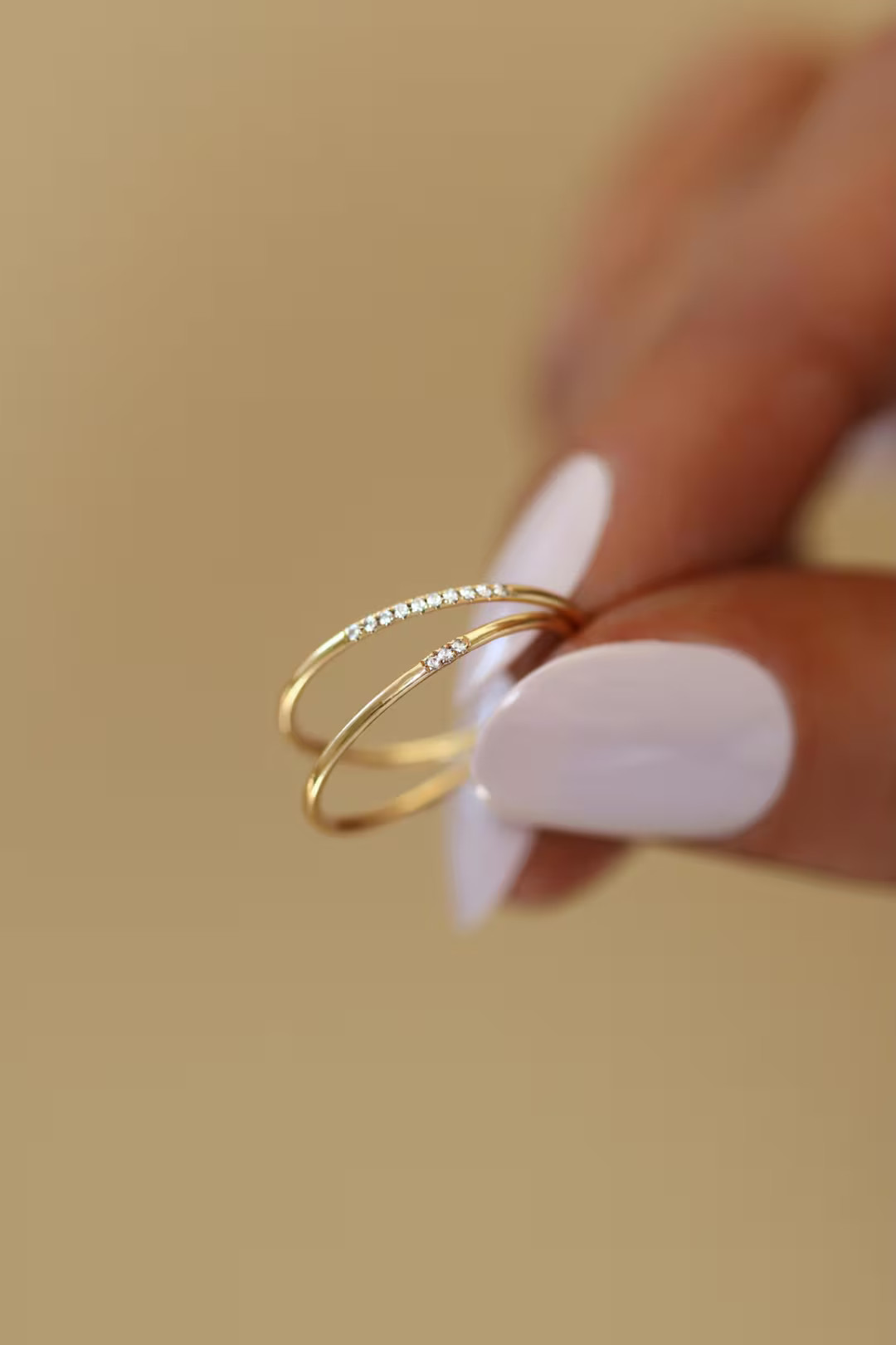 CZ Diamond Ring in 14K Gold Filled ∙ Knuckle Rings ∙ Minimalist Sparkling Thin Ring ∙ Mothe... | Etsy (US)