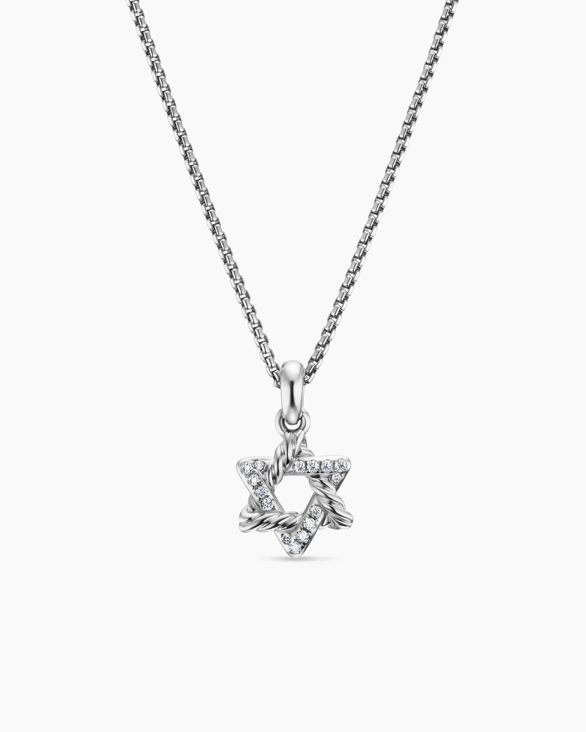 David Yurman | Star of David Pendant Necklace in Sterling Silver with Diamonds, 12.3mm | David Yurman
