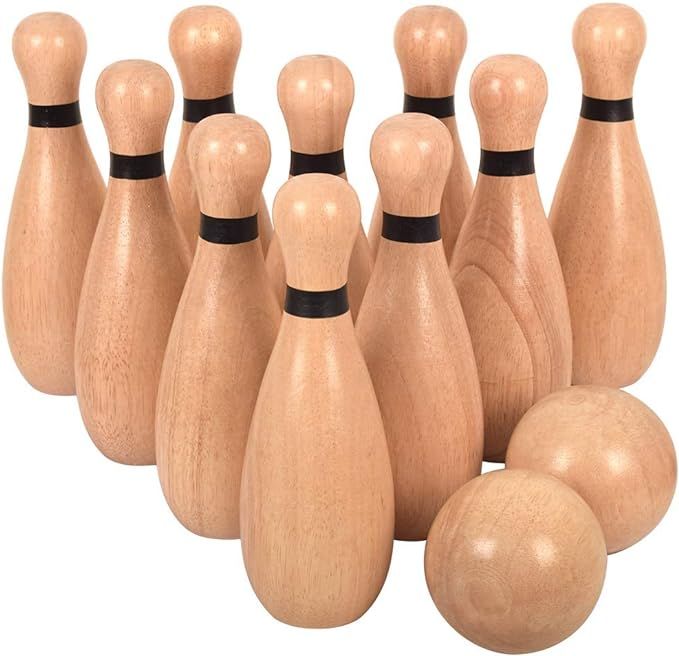 Outdoor Giant Lawn Bowling Games Rubber Wooden Lawn Set Fun Sports Games Outside or Indoor for Fa... | Amazon (US)