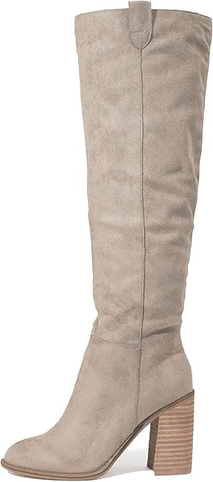 Erocalli Knee High Boots Women Chunky Block High Heel Thigh High Winter Boots Pull on Classic Che... | Amazon (US)