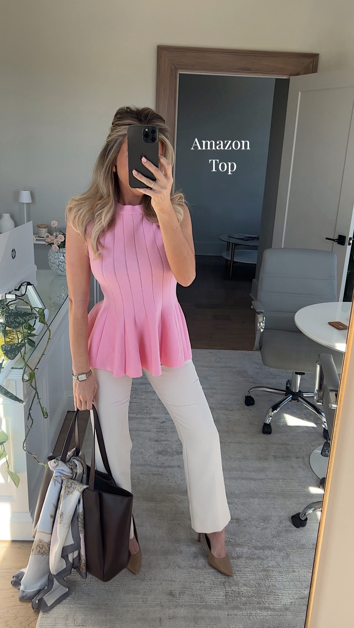 Cute affordable spring outfit for the office! Obsessed with this top! And of course my favorite trousers- wearing size 00 petite! 

Spring outfit, work clothes, transitional outfits, peplum top, peplum sweater, spring sweaters, work outfits 

#LTKWorkwear