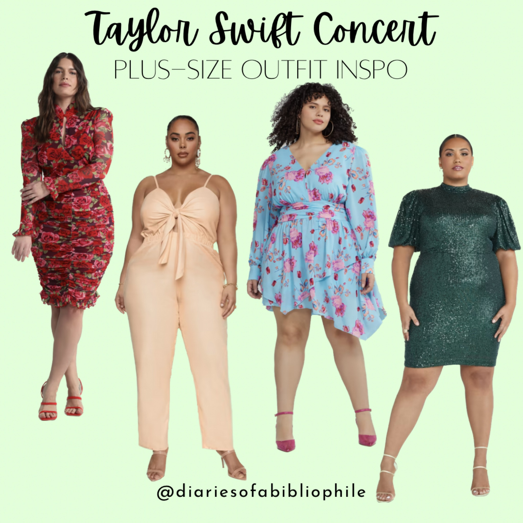 Plus-size outfit ideas for the Taylor Swift concert!

Taylor Swift concert, concert outfits, plus-size concert outfits, concert outfit ideas, Eras tour, Taylor Swift, plus-size sequin dress, floral dress, plus-size floral dress, plus-size jumpsuit

#LTKstyletip #LTKunder100 #LTKcurves