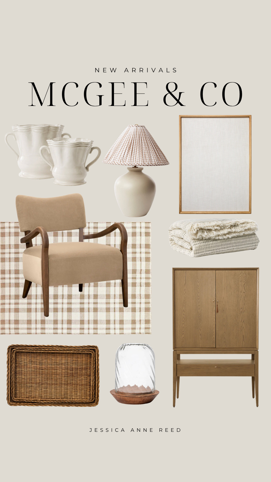  @mcgeeandco Living room, accent chairs, living room rug, McGee and co, budget friendly, Wayfair, coffee table, ottomans, living room, casual home, classic home, neutral home decor, fall decor, rattan tray, lamp, wallart, neutral blanket, accent chair, vase, mcgee & co new arrivals for fall #homedecor #mcgeeandco #decor #falldecor 

 #LTKSeasonal #LTKHome