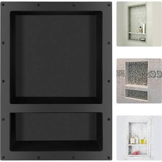 17 in. W x 25 in. H x 3.8 in. D Shower Niche Ready for Tile Double Shelf for Shampoo, Toiletry St... | The Home Depot