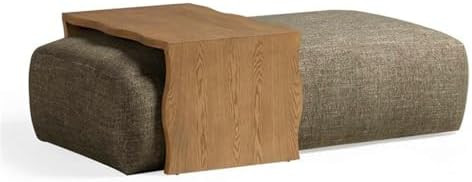 Pemberly Row Olive Green Performance Basketweave Ottoman with Bridge Table, 54.1x27x15 in Fabric ... | Amazon (US)
