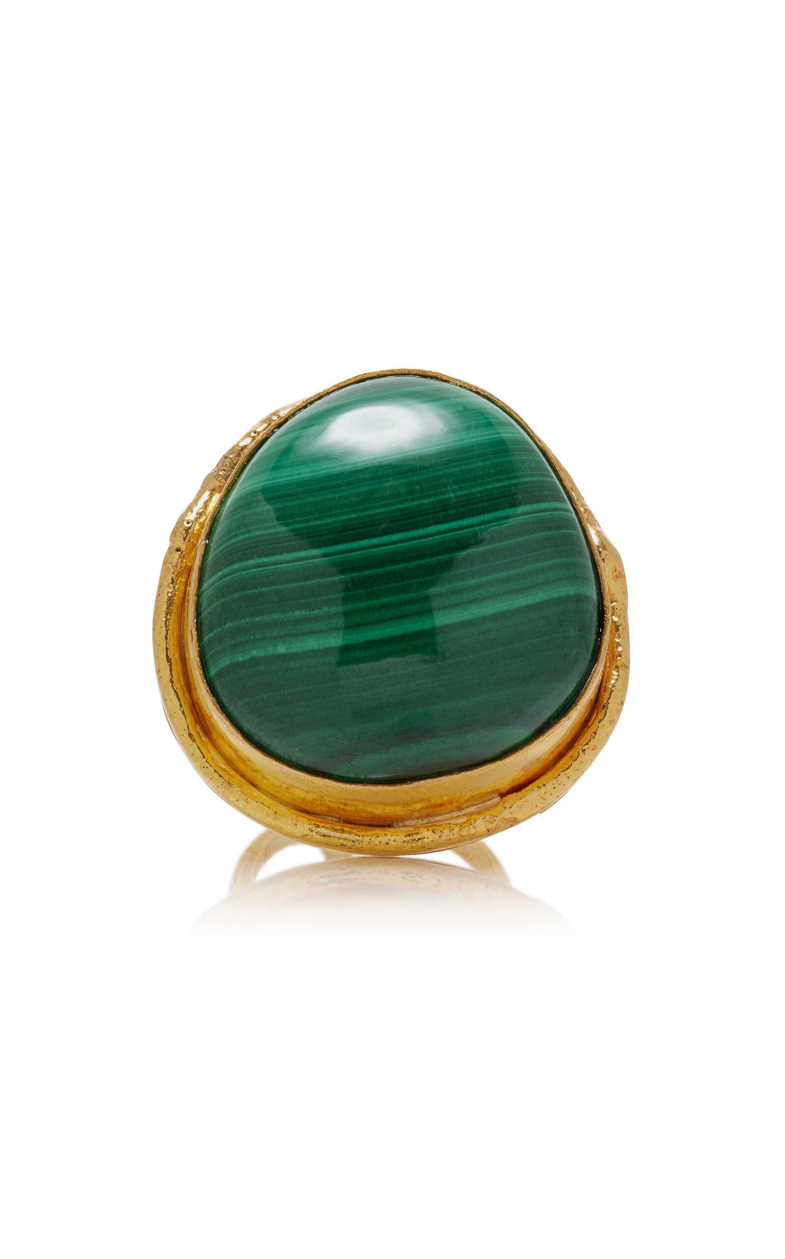 Sylvia Toledano - Macaron Malachite 22K Gold-Plated Ring - Green - OS - Moda Operandi - Gifts For Her | Moda Operandi (Global)
