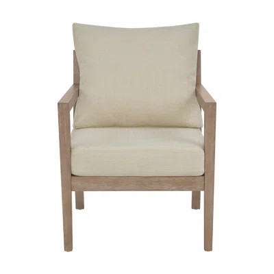 Modern Natural Wood Frame Upholstered Seat Accent Chair | Wayfair North America