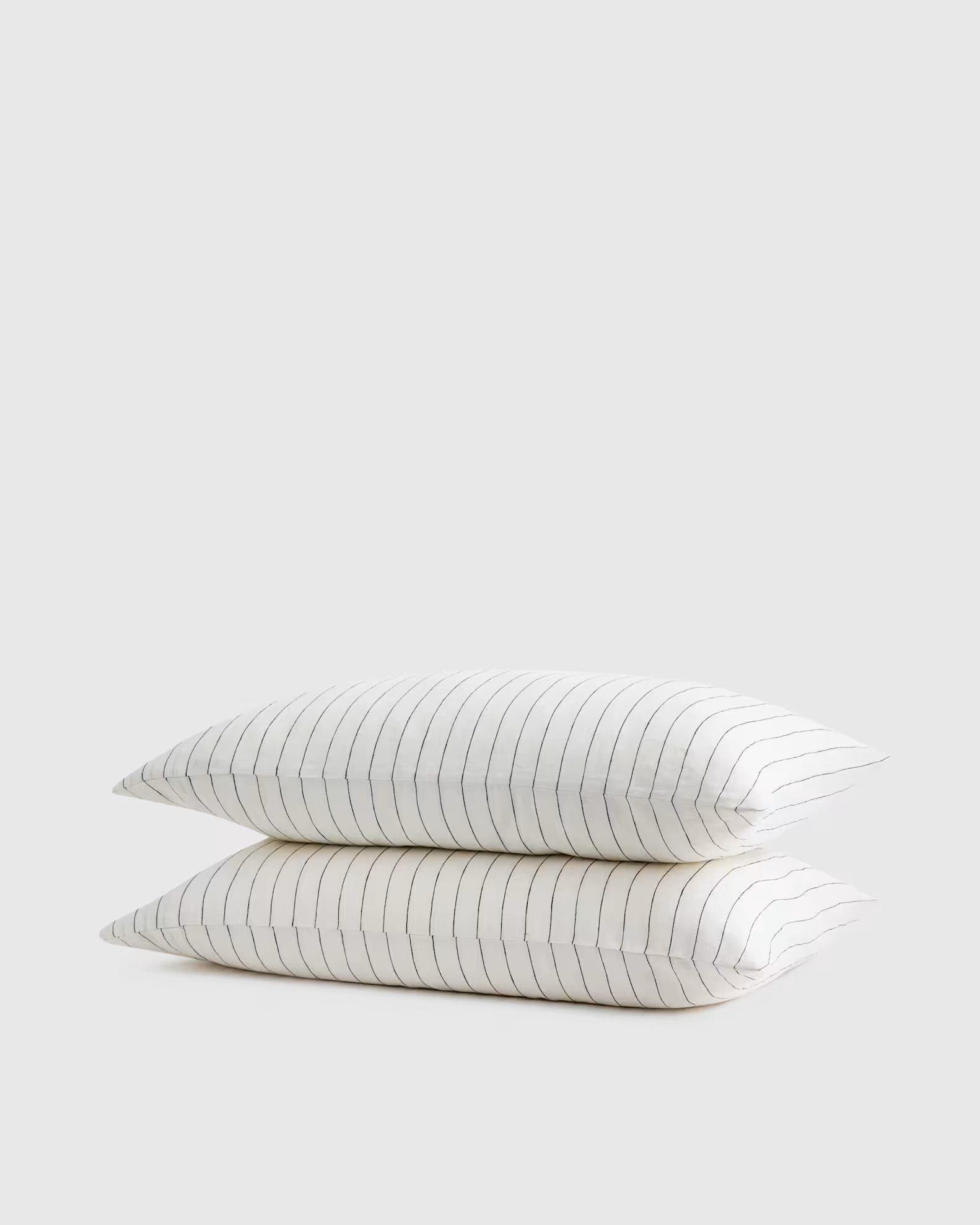 European Linen Stripe Pillowcases Set in Pencil Stripe | Quince