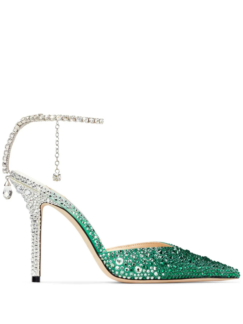 Jimmy Choo Saeda 100mm crystal-embellished Pumps - Farfetch | Farfetch Global