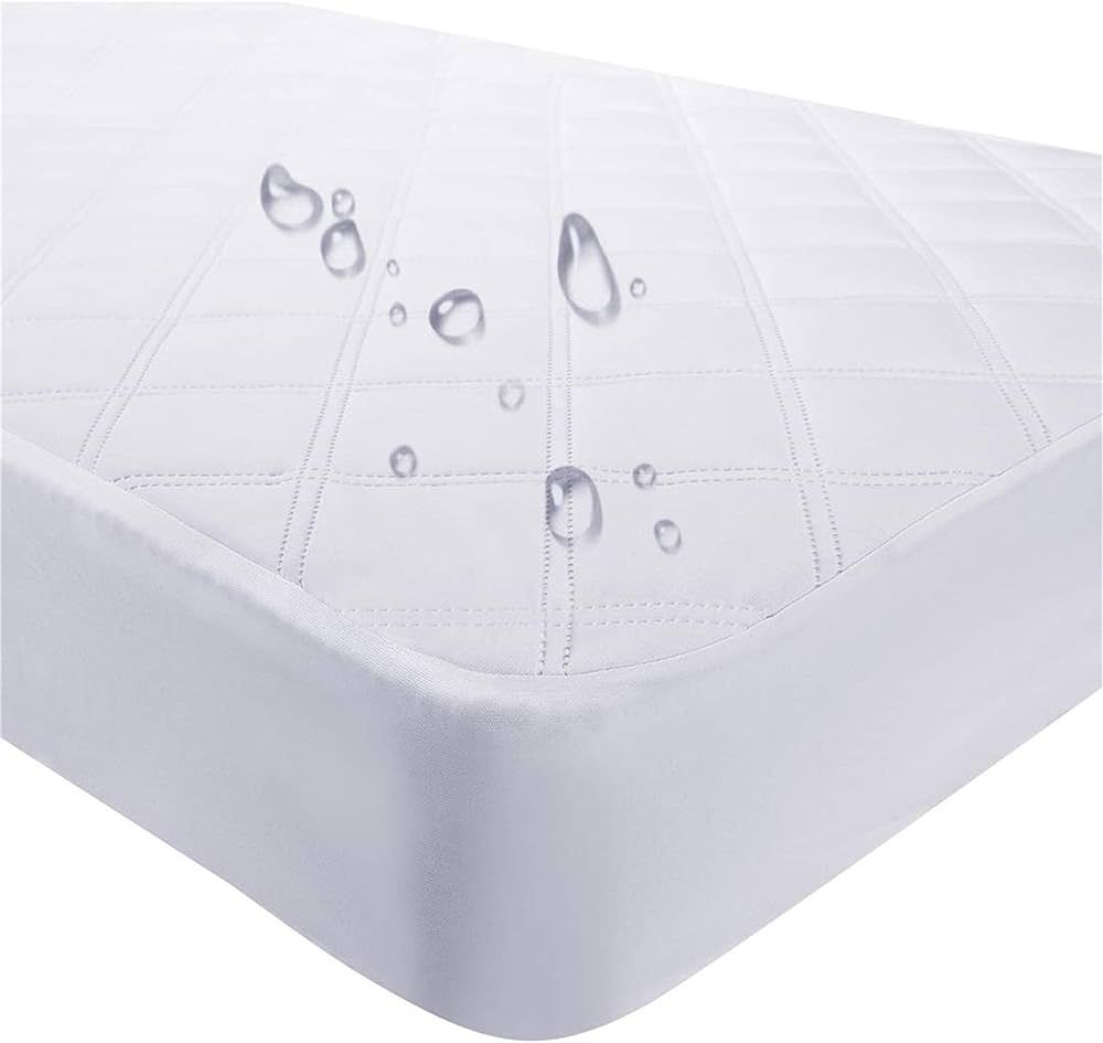 Yoofoss Waterproof Crib Mattress Protector, Quilted Fitted Crib Mattress Pad, Ultra Soft Breathab... | Amazon (US)