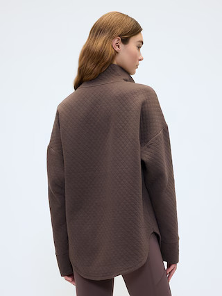 GapFit Oversized Quilted Quarter-Zip Jacket | Gap Factory