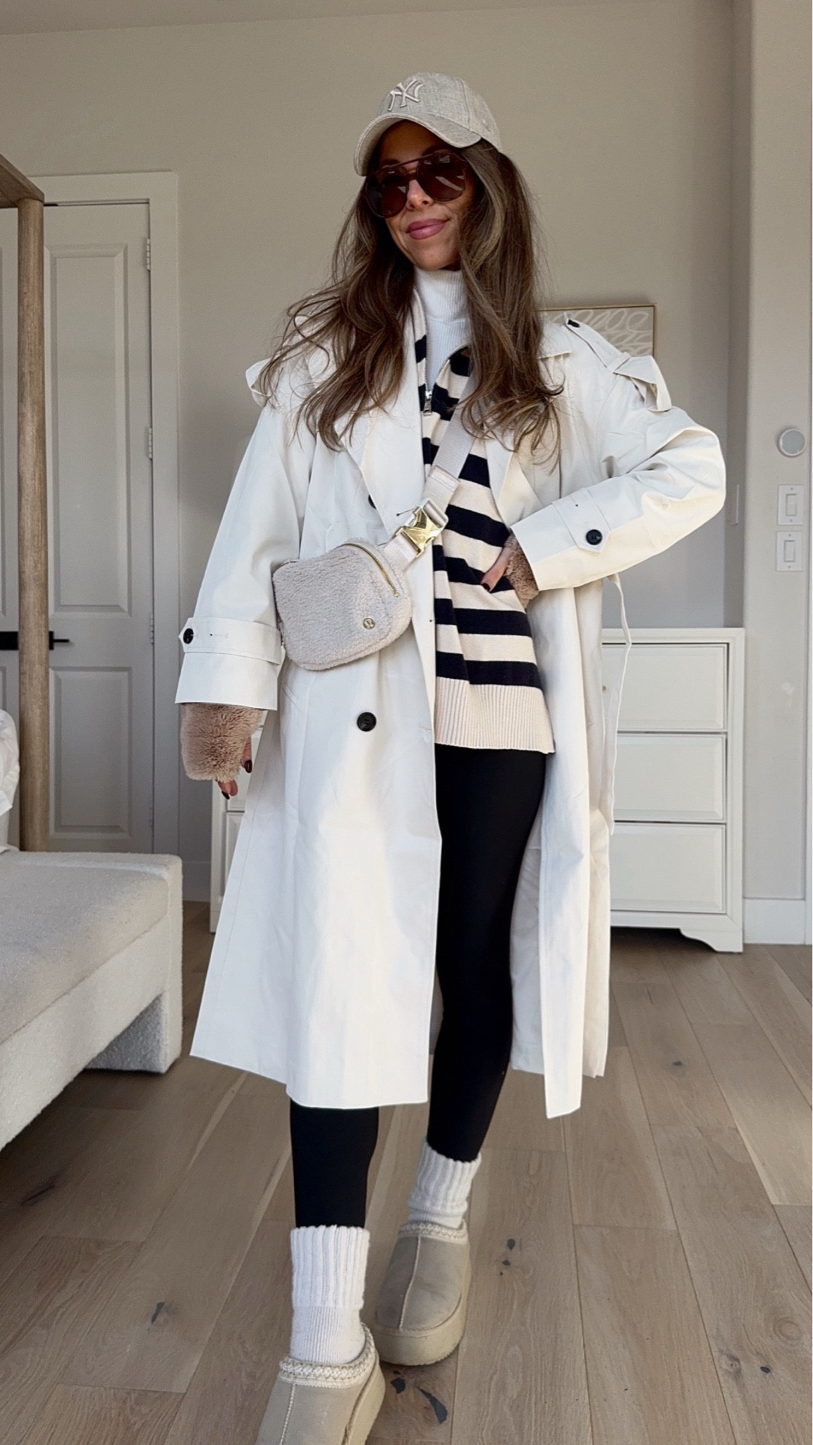NEW AMAZON TRENCH COAT 😍 size small. Fits true to size.  Stripe quarter zip pullover sweater medium. Xs fleece lined leggings. Amazon wool socks 




#LTKFindsUnder100 #LTKStyleTip #LTKFindsUnder50
