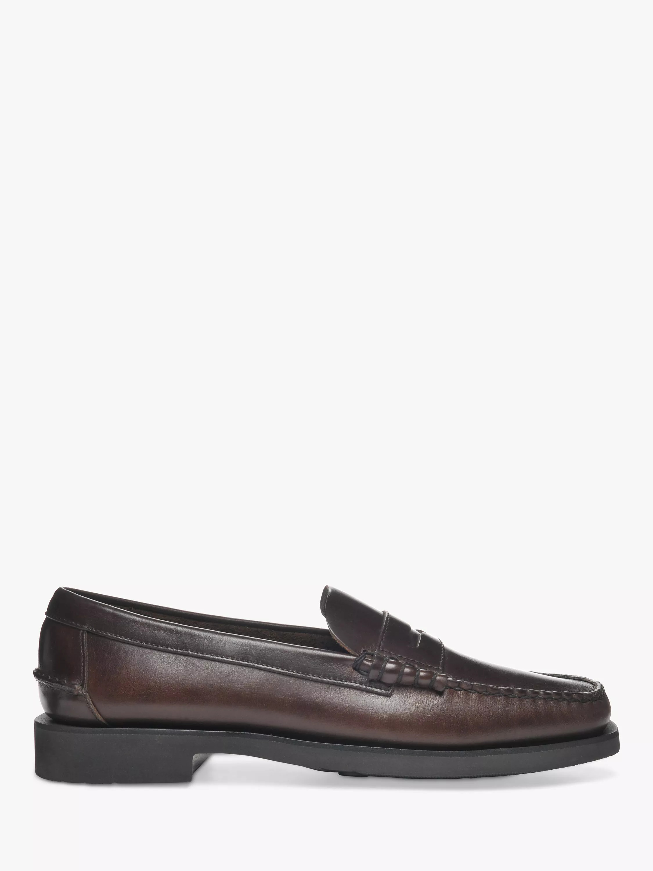 Sebago Dan Waxy Polaris Loafers, Brown | John Lewis (UK)