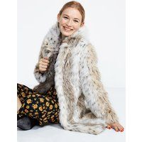 White Snow Leopard Faux Fur Coat | Nobody's Child
