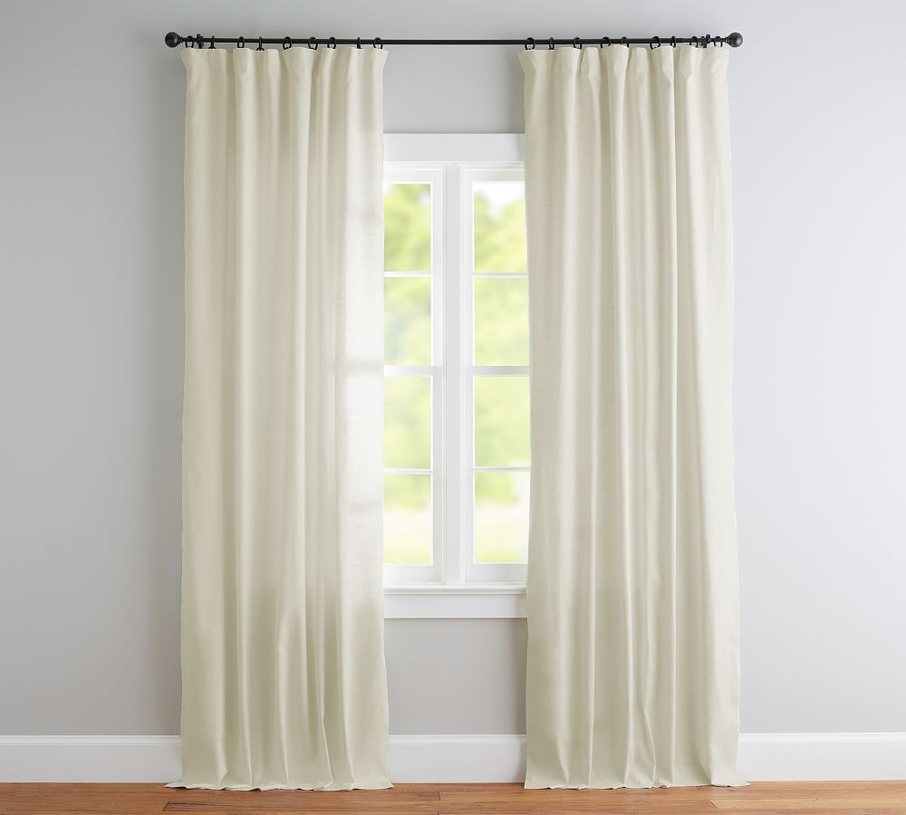 Custom Emery Linen Curtain - Ivory | Pottery Barn (US)