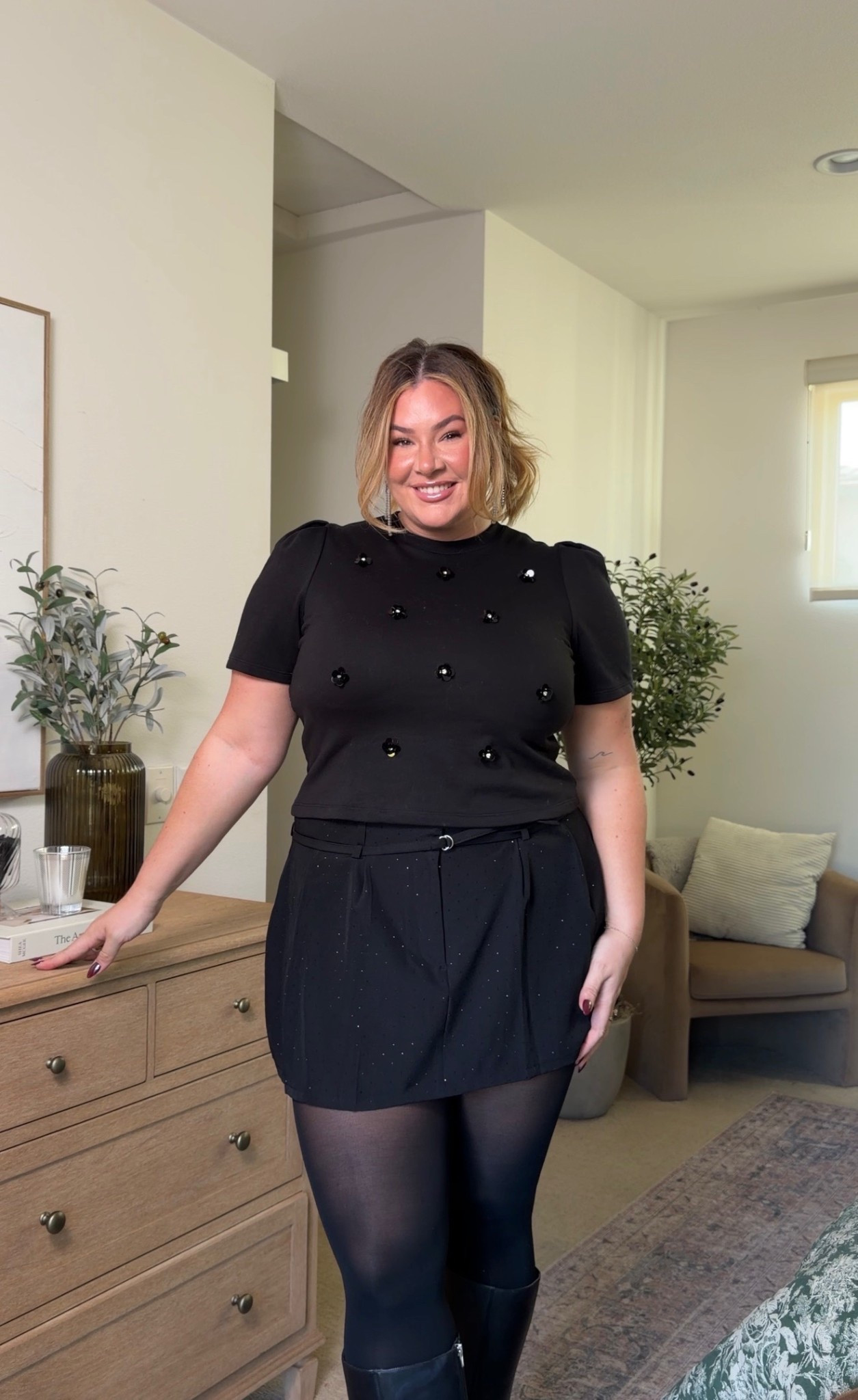 Last minute Thanksgiving outfit inspo ✨ wearing an xxl in this skirt and wearing this top in an xl!

#LTKSeasonal #LTKMidsize #LTKHoliday