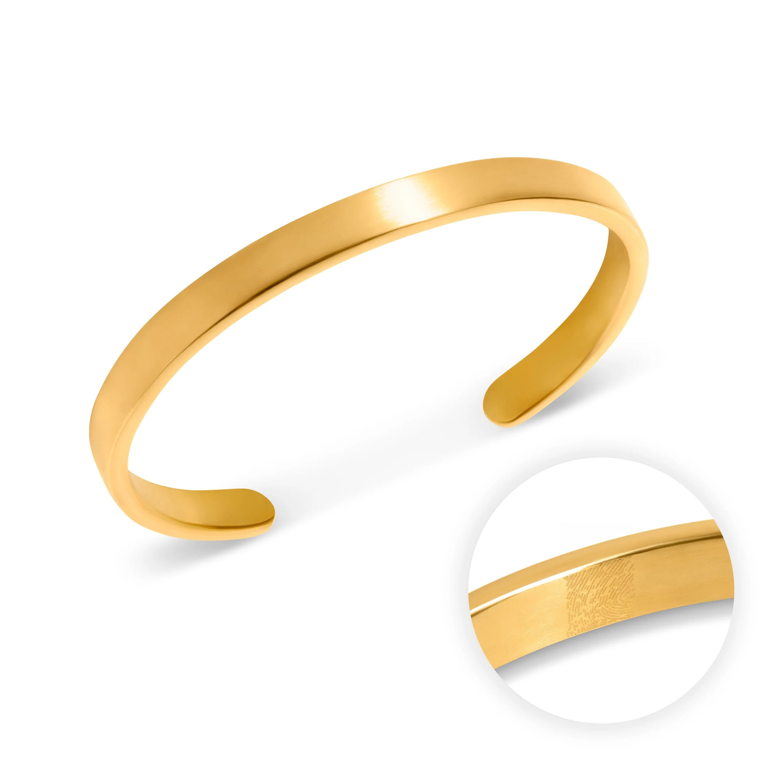 Custom Fingerprint Memento Cuff Bangle (Gold) | Abbott Lyon