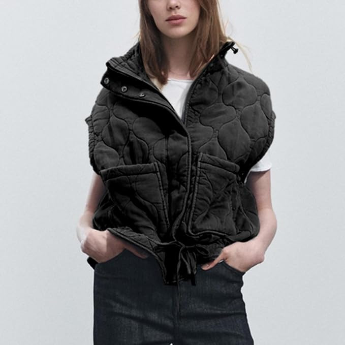 Hixiaohe Women's Casual Quilted Vest Sleeveless Zip Up Puffer Vests Lightweight Padded Warm Outwe... | Amazon (US)