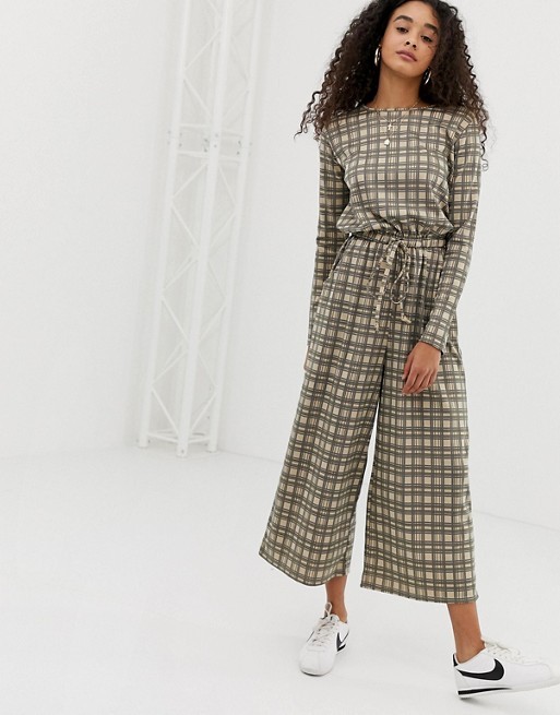 Daisy Street – Jumpsuit mit Kordelzug an der Taille und Vintage-Karomuster | ASOS DE