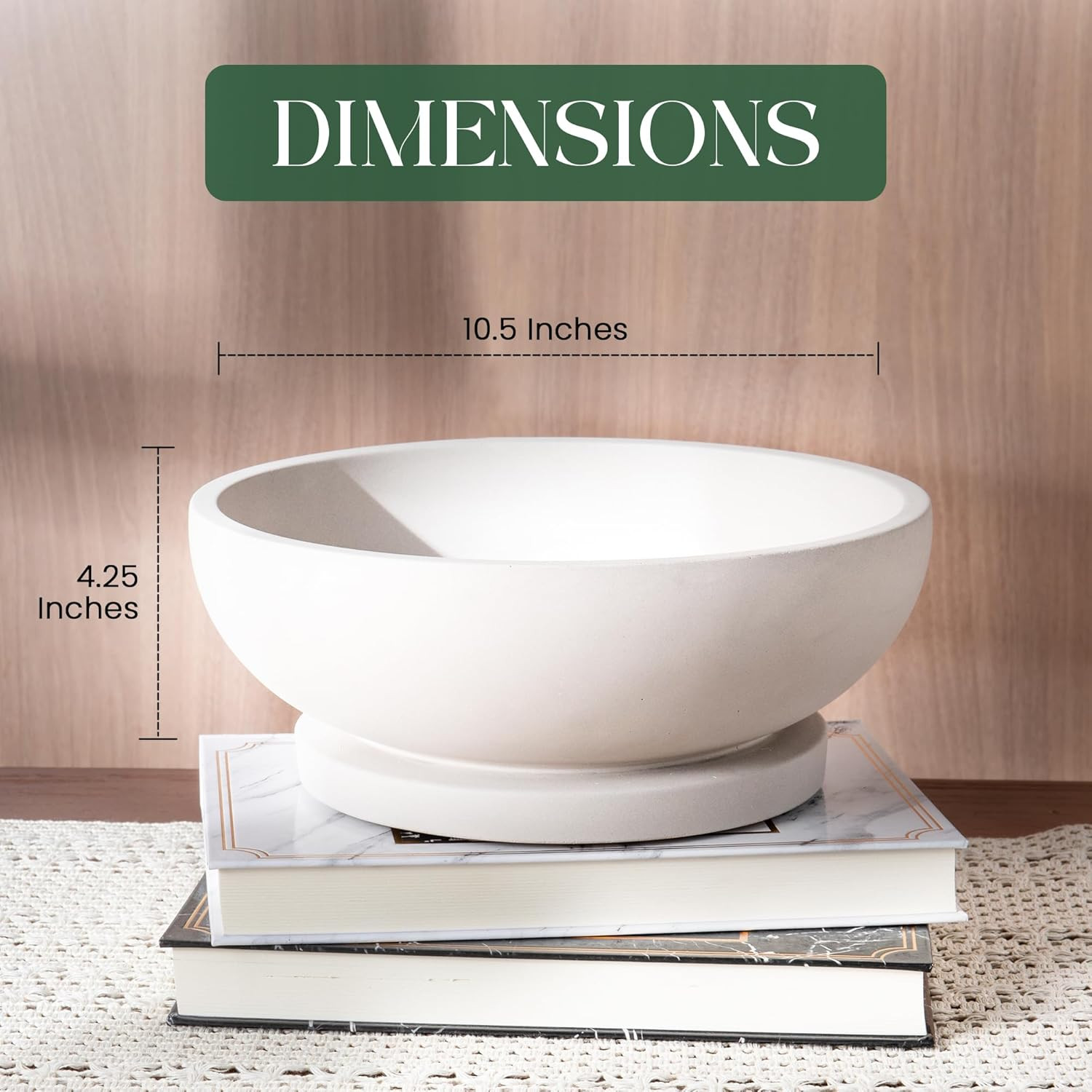 FUINTRA Decorative Concrete Fruit Bowl for Kitchen Counter – Elegant Pedestal Bowl with Smooth ... | Amazon (US)