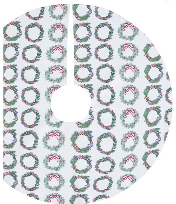 Grandmillenial Preppy Christmas Tree Skirt With Holiday | Etsy Canada | Etsy (CAD)