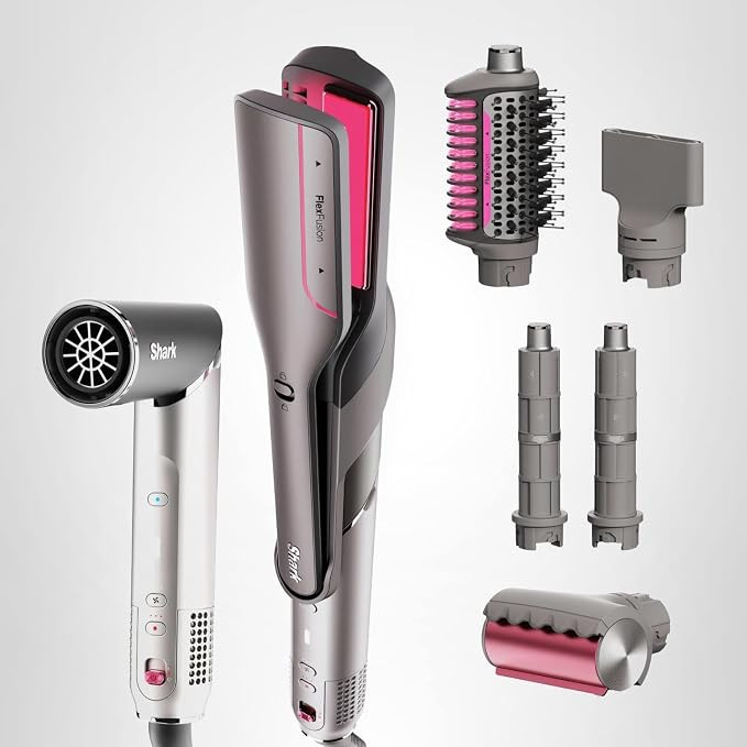 Shark Flex Fusion Hair Straightener & Powerful Hair Dryer with Fusion Hair Brush, Air Styler with... | Amazon (US)