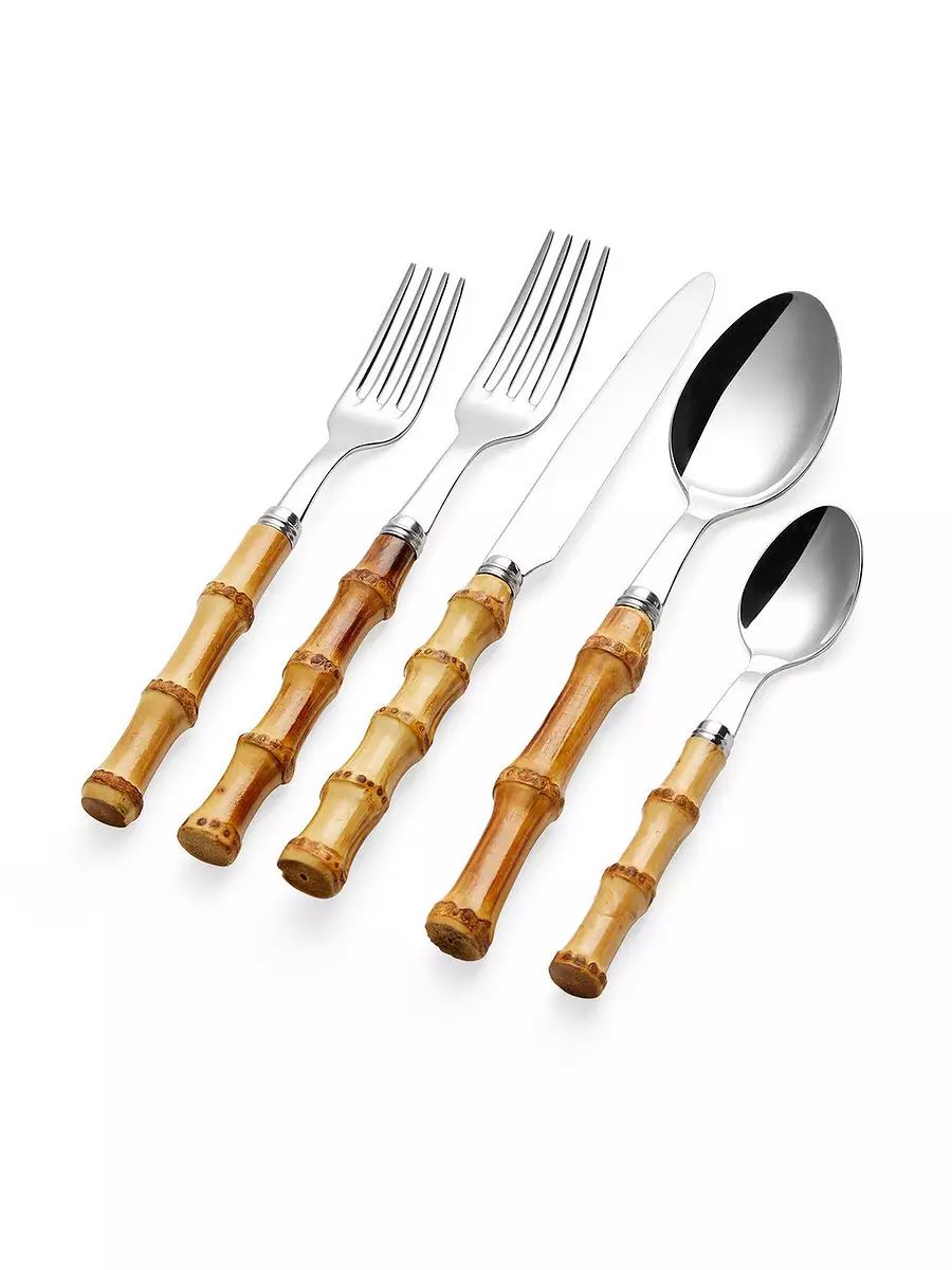 Sabre Bamboo 5-Piece Flatware Set | Serena and Lily