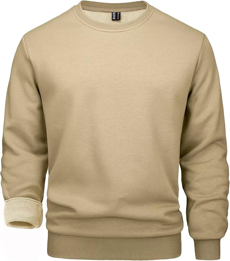 MAGCOMSEN Men's Crewneck Sweatshirt Long Sleeve Casual Warm Fleece Pullover | Amazon (US)