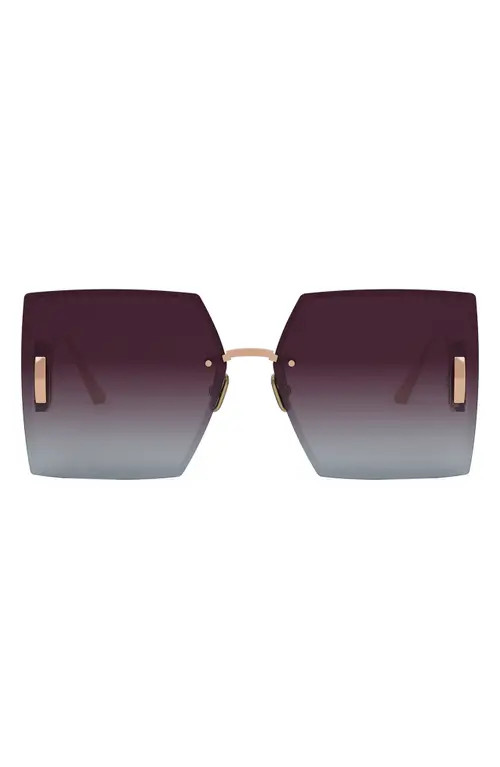 DIOR 30Montaigne S7U 64mm Oversize Square Sunglasses in Gold/Other /Bordeaux at Nordstrom | Nordstrom