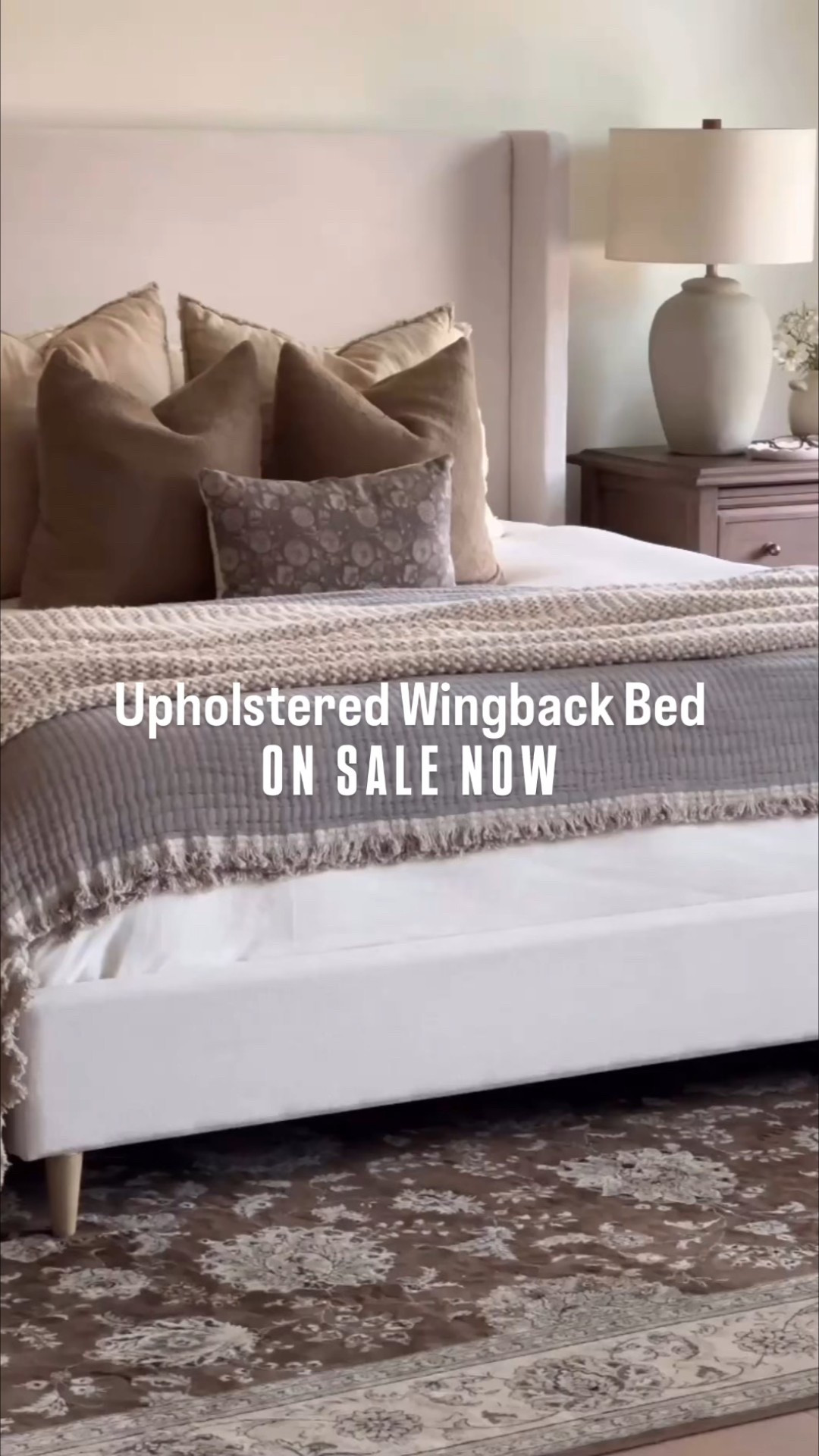Upholstered wingback bed | king size bed | Wayfair | affordable furniture | neutral bedroom | nightstands | bedding | coverlet | target | Loloi rug | bedroom rug | brown rug 

#LTKFindsUnder100 #LTKSaleAlert #LTKHome #LTKSaleAlert #LTKFindsUnder100 #LTKHome
