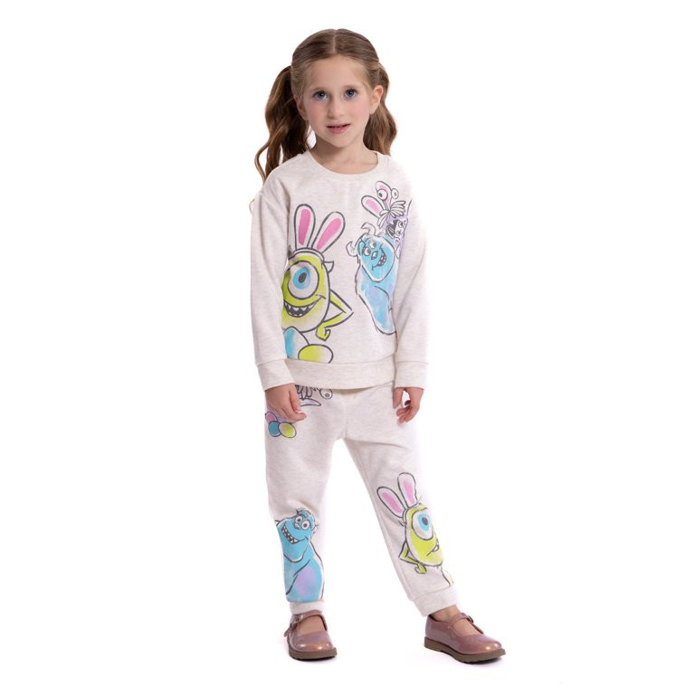 Monsters Inc Toddler Girls Easter Crewneck and Joggers Set, 2-Piece | Walmart (US)