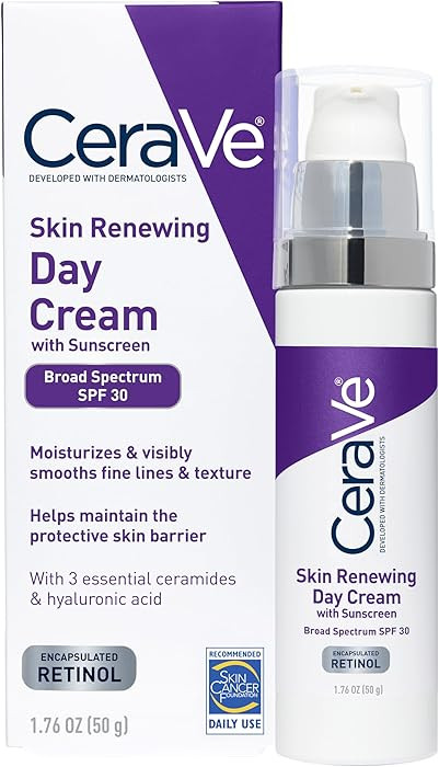 CeraVe Anti-Aging Face Cream SPF 30, Anti-Wrinkle Retinol Cream with Hyaluronic Acid and Ceramide... | Amazon (US)