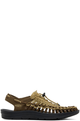 KEEN - Khaki & Brown Uneek Sandals | SSENSE