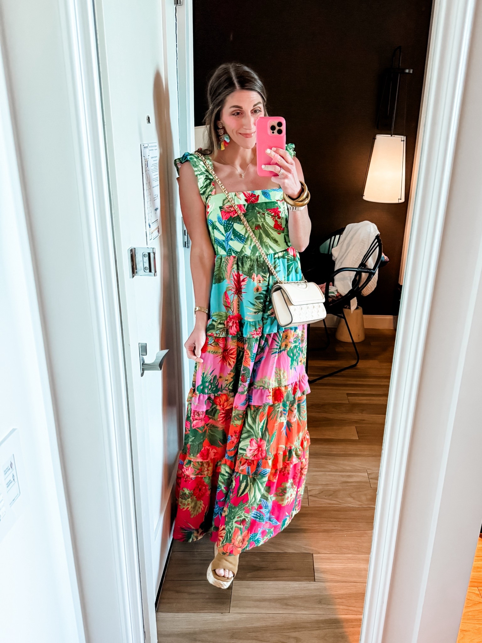 Dress is a medium from Shop Avara. Smocking on the back and straps. Gorgeous multi colored tiered dress perfect for the beach and very comfy. Wearing heels with it for the length. I’m 5’4

Linking heels, purse, phone case and necklace. Earrings are old. Click here to shop. 

Colorful | rainbow | tiered | maxi dress | vacay | vacation | purse | Tory Burch | cross body | shop Avara | heels | wedges | cross necklace | beach | Caribbean | grand cayman | jewelry | accessories | loopy | dressy | long 

#LTKTravel #LTKootd #LTKSeasonal