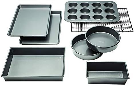 Chicago Metallic Professional Non-Stick 8-Piece Bakeware Set, Silver | Amazon (US)