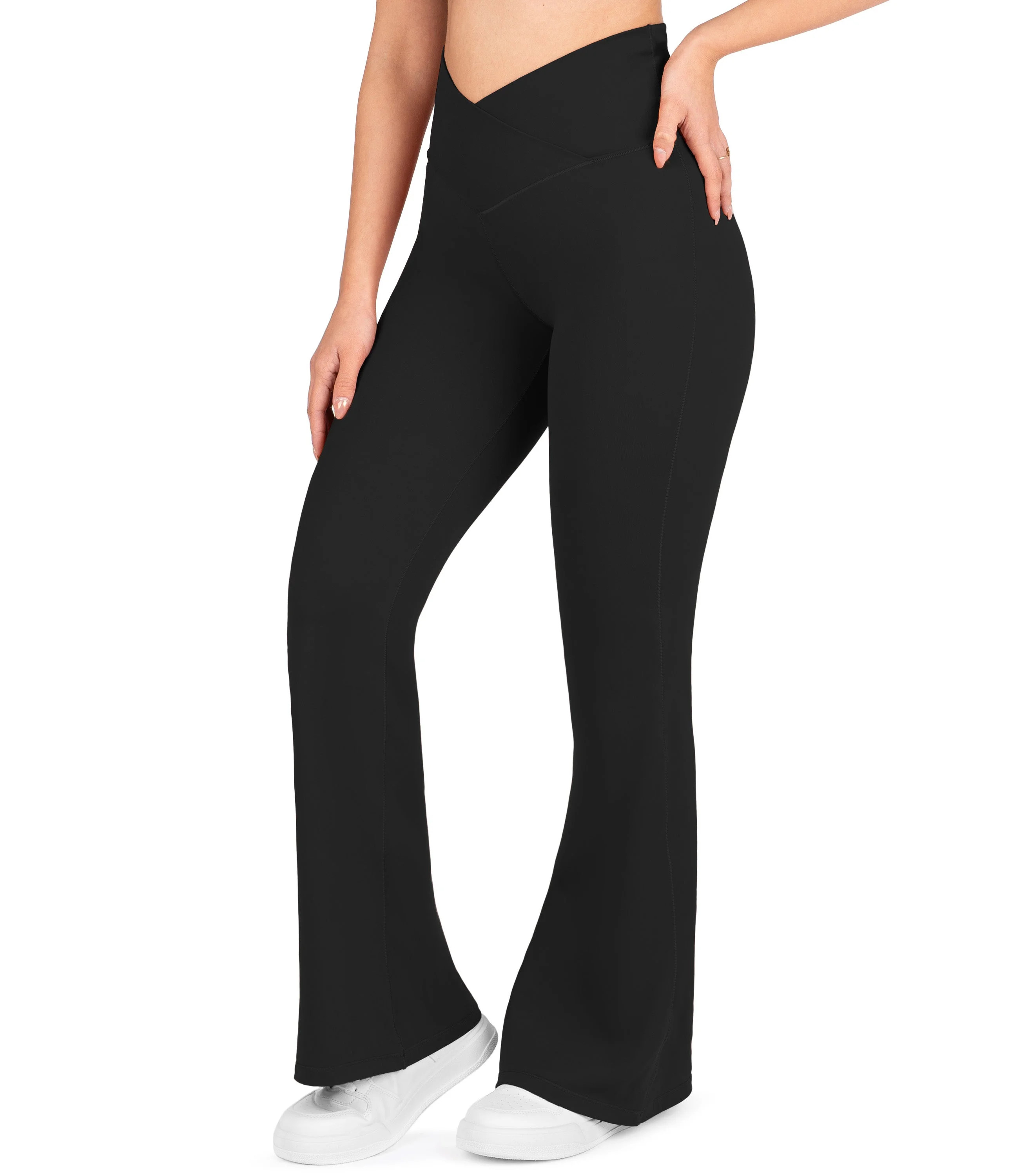 Nirlon Crossover Flare Leggings For Women - Regular & Plus Size Flare Pants High Waisted Wide Yog... | Walmart (US)